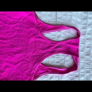 Neon pink racerback tank top